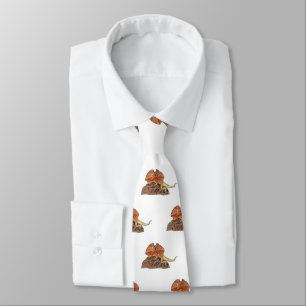 Frilled-neck lizard cartoon illustration tie