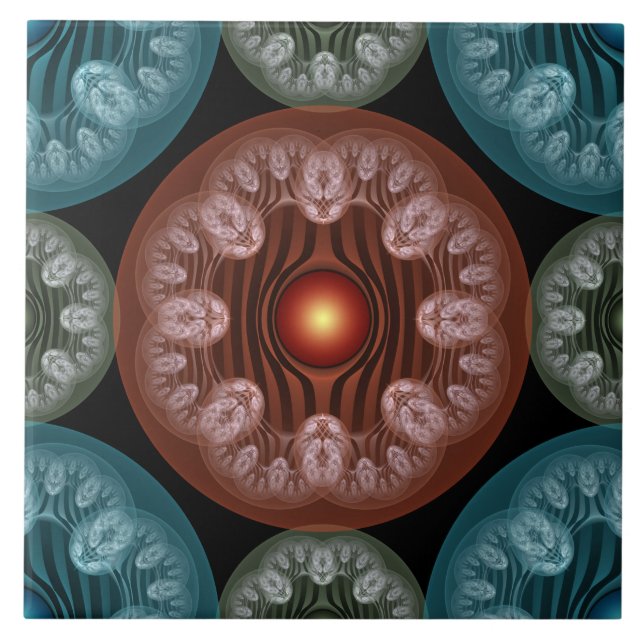 Frilly colourful decoration tile (Front)