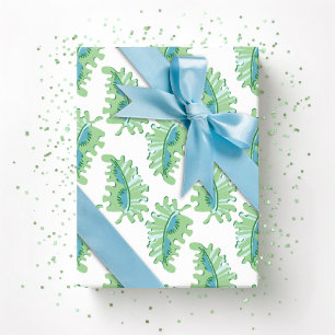 Frilly Frond in Green and Aqua Wrapping Paper