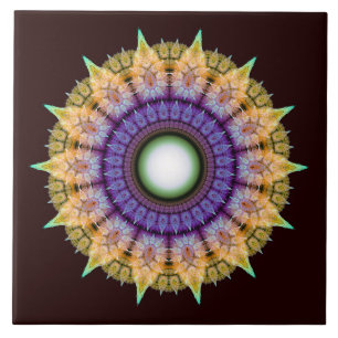 Frilly radiating colourful pattern tile