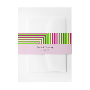 Fringe Stripes Lilac Wedding Invitation Belly Band