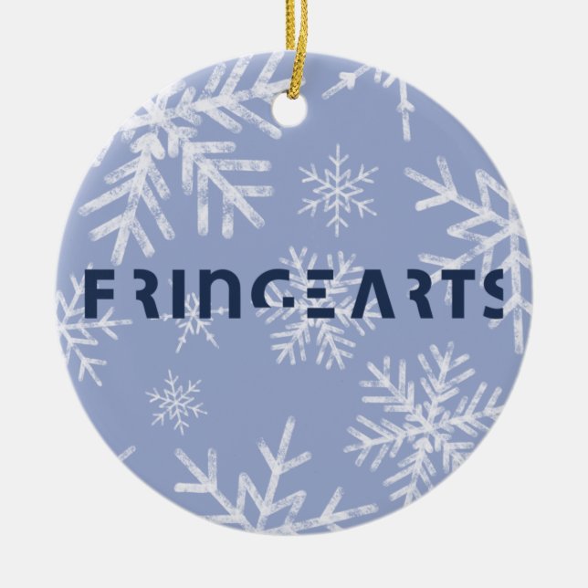 FringeArts Ceramic Ornament - Snowflakes (Front)