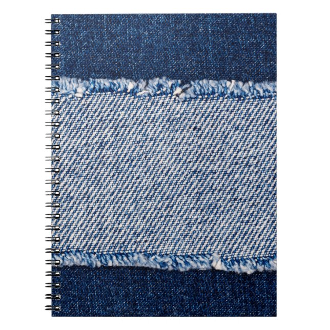 Fringed denim blue jeans frame. notebook (Front)