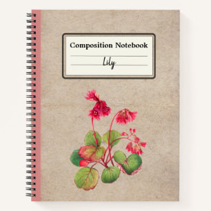 Fringed Galax Flower Personalised Composition Notebook