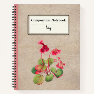 Fringed Galax Flower Personalised Composition Notebook