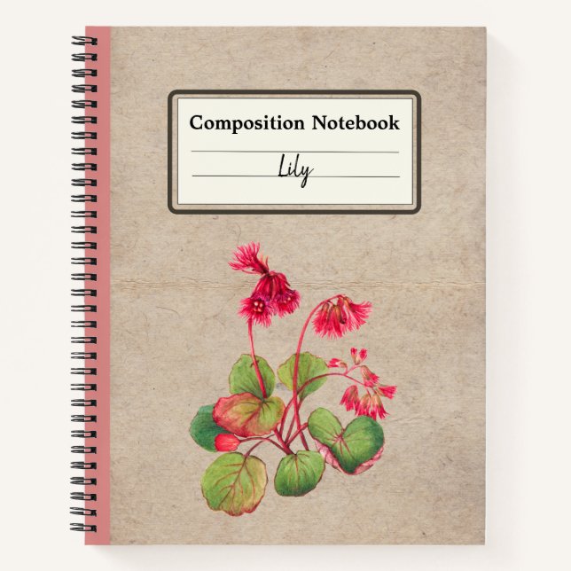 Fringed Galax Flower Personalised Composition Notebook (Front)