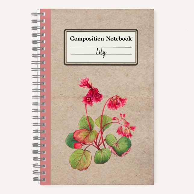Fringed Galax Flower Personalised Composition Notebook (Front)