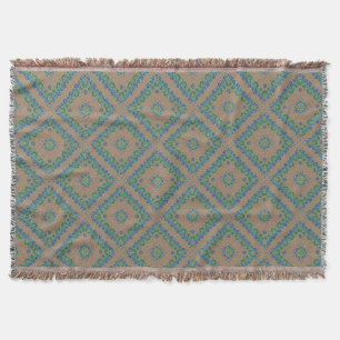 Fringed Throw Rug, tile design Blanket