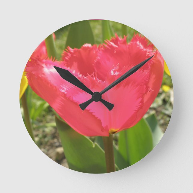 Fringed Tulips Wall Clock (Front)