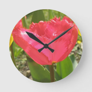 Fringed Tulips Wall Clock