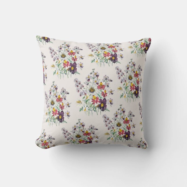 Fringeflowers and Velvet Trumpet Flowers Pillow (Front)