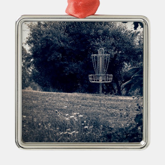 Frisbee Disc Golf Basket Metal Tree Decoration (Front)