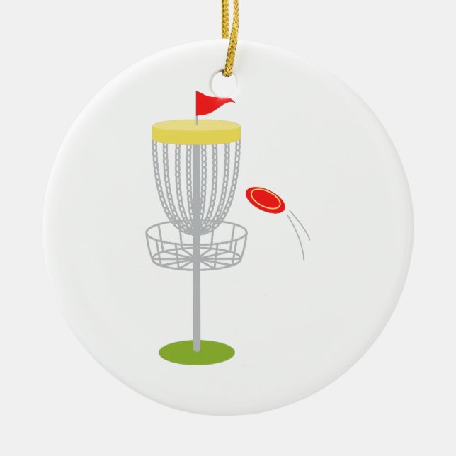 Frisbee Disc Golf Ceramic Tree Decoration (Front)