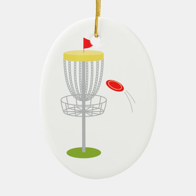 Frisbee Disc Golf Ceramic Tree Decoration (Front)
