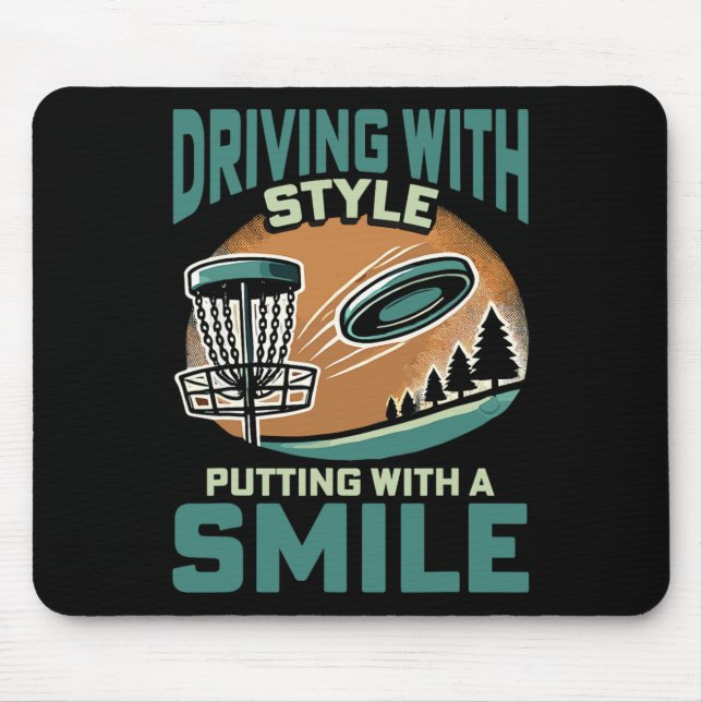 Frisbee Disc Golf Driving With Style  Mouse Mat (Front)