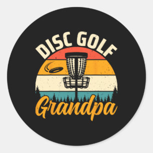 Frisbee Disc Golf Player Grandpa Gifts - Disc Golf Classic Round Sticker