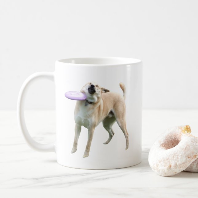 Frisbee Dog Meme Mug Double Sided (With Donut)
