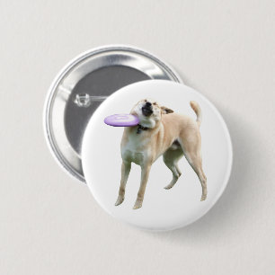 Frisbee Dog Meme Pin Button