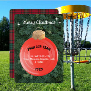 Frisbee Fan Personalised Ornament Christmas Card