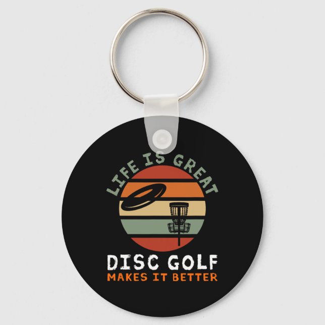 Frisbee Golf Accessories Life Is Great Disc Golf  Key Ring (Front)