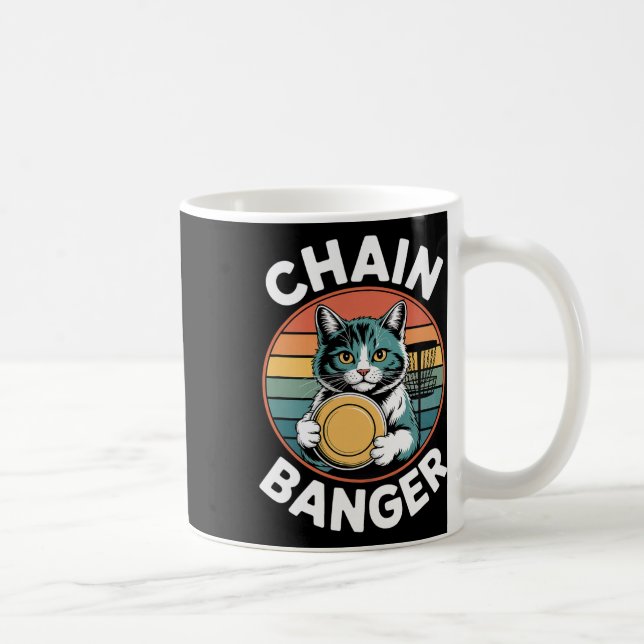 Frisbee Golf Cat Player Holding Golf Discs Kawaii  Coffee Mug (Right)