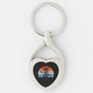 Frisbee Golf Disc Golf Retro   Key Ring