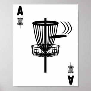 Frisbee Golf Hole In One Ace Card Funny Disc Golf Poster