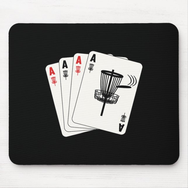 Frisbee Golf Hole In One Ace Cards Funny Disc Golf Mouse Mat (Front)