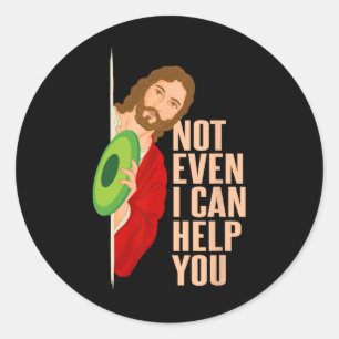 Frisbee Golf Player Jesus Funny Disc Golf Classic Round Sticker