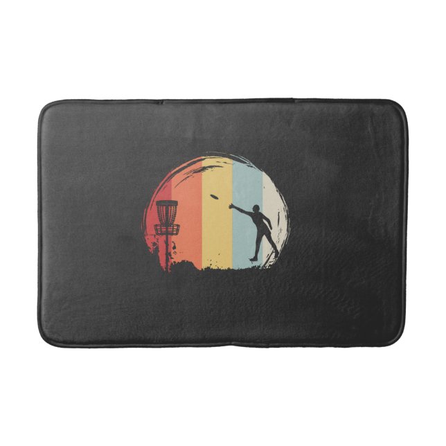Frisbee Golf Retro Bath Mat (Front)