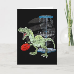 Frisbee Golfer T Rex Dinosaur Golf Player Dino Dis Card