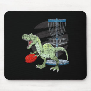 Frisbee Golfer T Rex Dinosaur Golf Player Dino Dis Mouse Mat