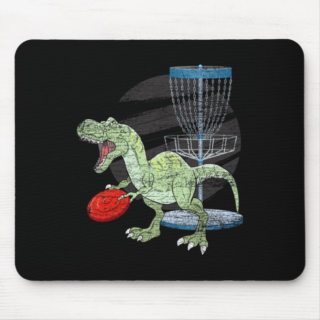 Frisbee Golfer T Rex Dinosaur Golf Player Dino Dis Mouse Mat (Front)