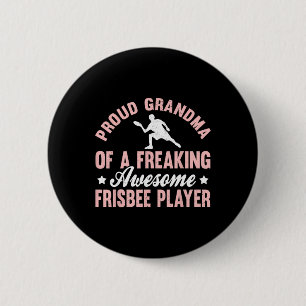 Frisbee Player Ultimate Frisbee Disc Golf Grandma  6 Cm Round Badge