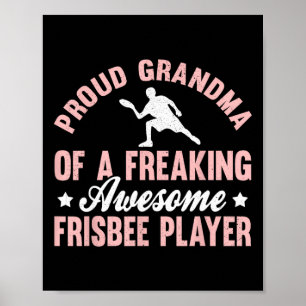 Frisbee Player Ultimate Frisbee Disc Golf Grandma  Poster