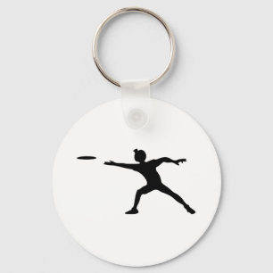 Frisbee Silhouette Key Ring