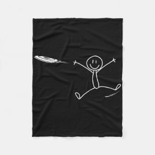 Frisbee Stickman Disc Golf Funny Ultimate Frisbee Fleece Blanket