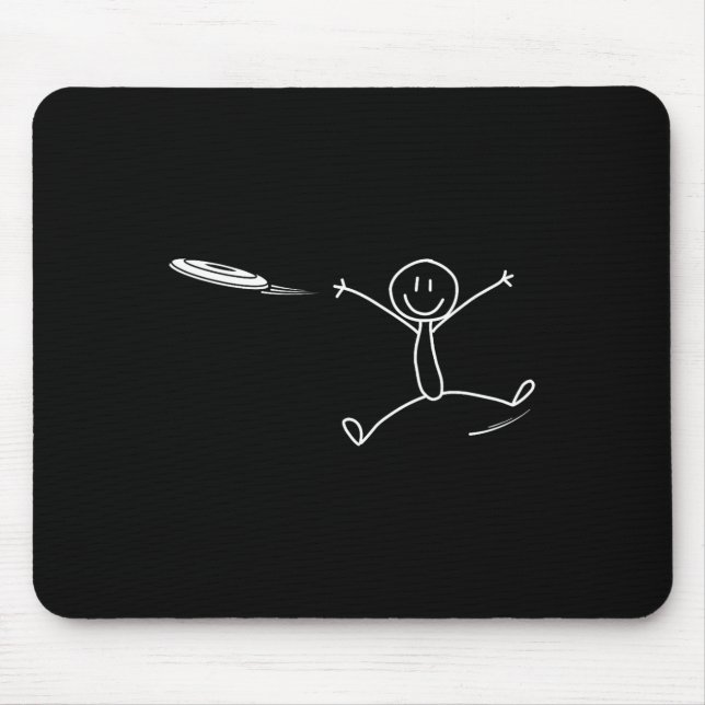 Frisbee Stickman Disc Golf Funny Ultimate Frisbee  Mouse Mat (Front)
