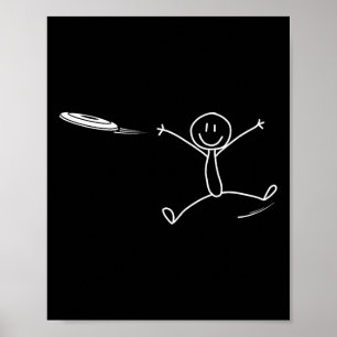 Frisbee Stickman Disc Golf Funny Ultimate Frisbee  Poster