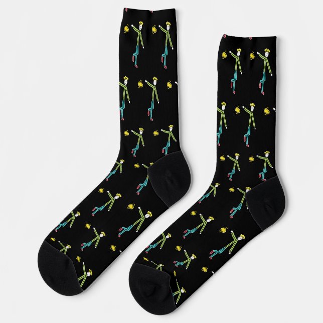 Frisbee Throwing Stickman Socks (Left)