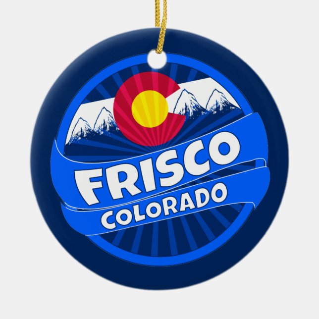 Frisco Colorado mountain burst holiday ornament (Front)