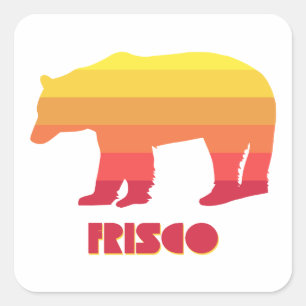 Frisco Colorado Rainbow Bear Square Sticker