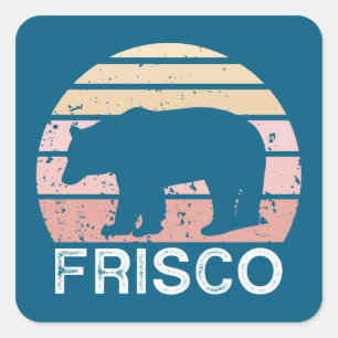 Frisco Colorado Retro Bear Square Sticker