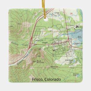 Frisco Colorado Topo Map Ceramic Ornament