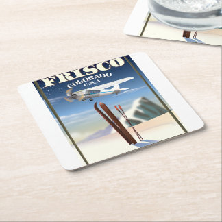 Frisco Colorado USA travel poster Square Paper Coaster