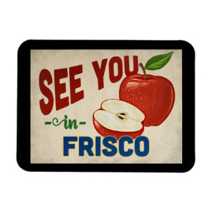 Frisco Texas Apple - Vintage Travel Magnet