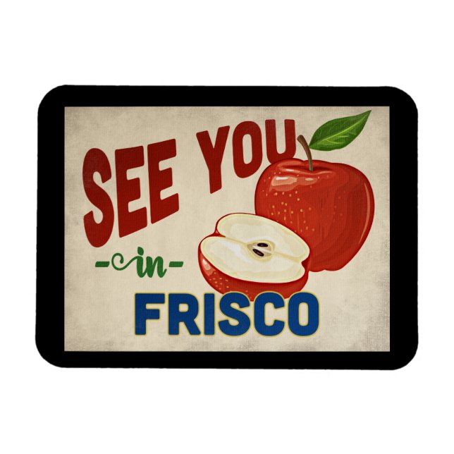 Frisco Texas Apple - Vintage Travel Magnet (Horizontal)