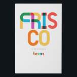 Frisco Texas Mid Century, Pop Art, Faux Canvas Print<br><div class="desc">Frisco Texas classic retro throwback style from the 60s 70s and 80s. Bright primary colours in the 20th-century abstract art style with simple geometric elements. Vintage pop art. Simple bold,  wear your hometown out loud.</div>