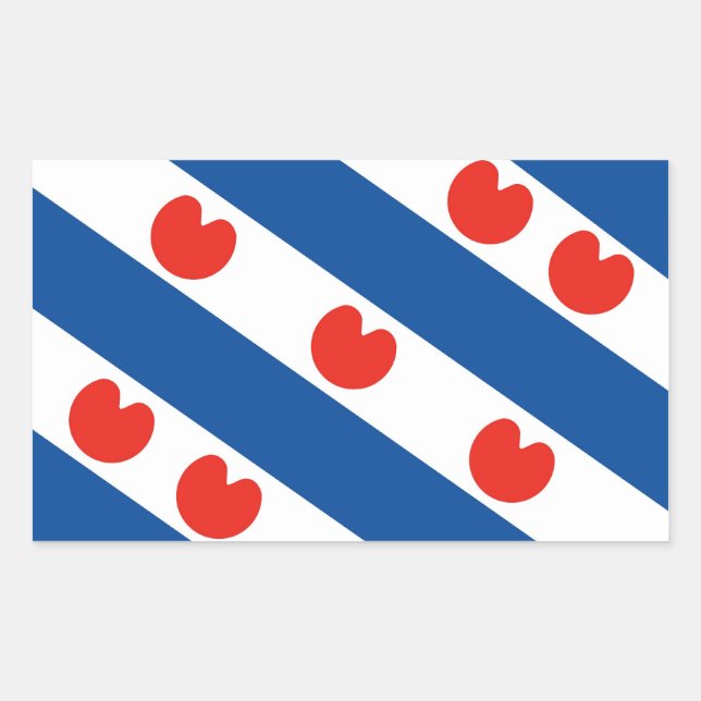 Frisia frisian flag netherlands country region rectangular sticker (Front)