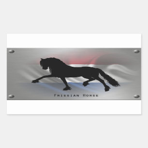 Frisian horse rectangular sticker